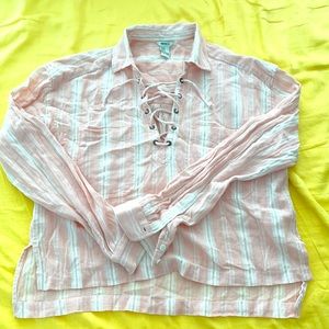 Forever 21 Pink Stripes Shirt